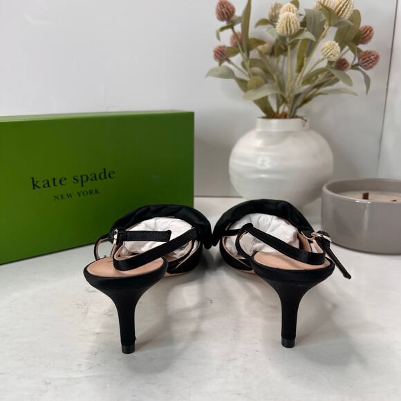 Kate Spade NY Marseille Slingback Pumps Pointed Toe Black Women 7B Tried On - Picture 4 of 11